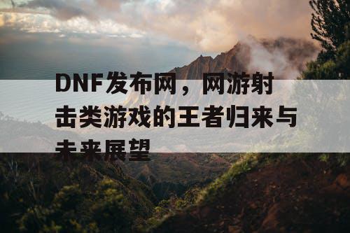 DNF发布网，网游射击类游戏的王者归来与未来展望