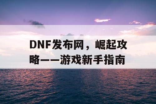 DNF发布网，崛起攻略——游戏新手指南